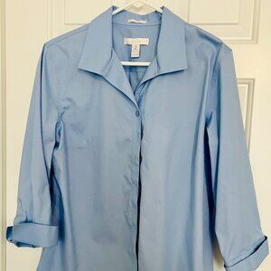 Chico's No Iron Blue Blouse Size 2